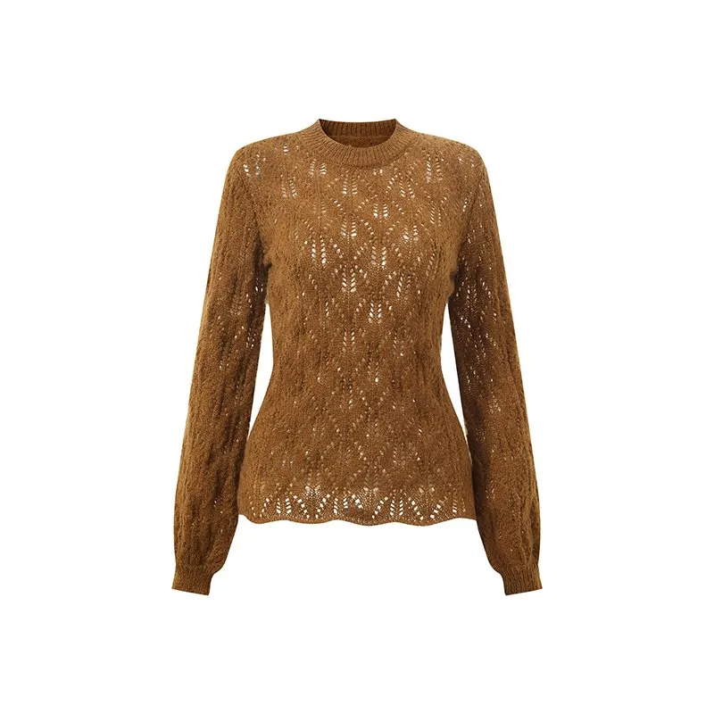 Pointelle Crewneck Sweater