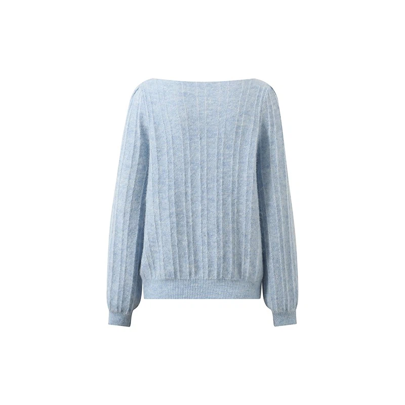 Women's Blue Knit Sweater-1